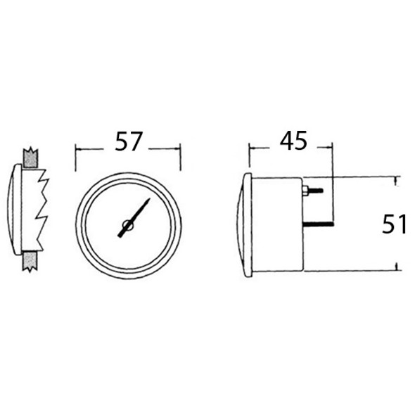 Indicatore temperatura acqua 40/120° - Bianco/Lunetta Lucida