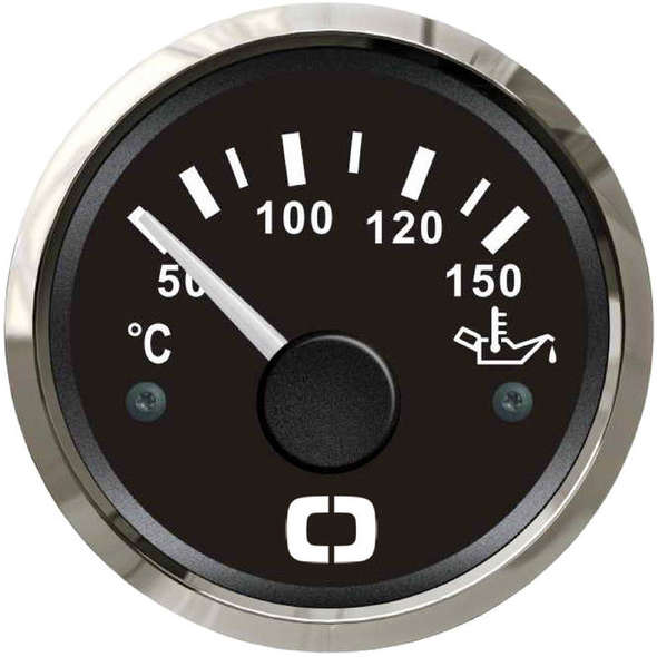 Indicatore temperatura olio 50/150° - Nero/Lunetta Lucida