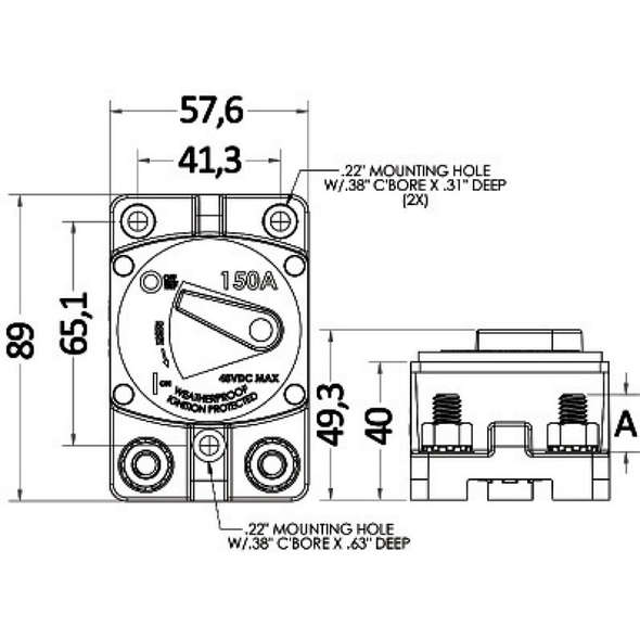 Interruttore termico esterno USA 100 A