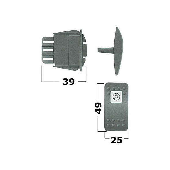 Interruttore “Carling Switch Contura II” Luce bianca 12V (on)-off