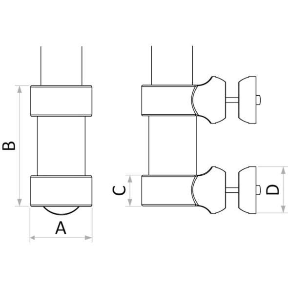 Kit boccole per fissaggio palo tendalino su candeliere