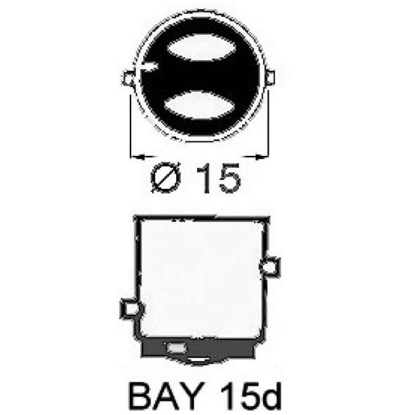 Lampadina a filamento verticale BAY15D 12V. 10W