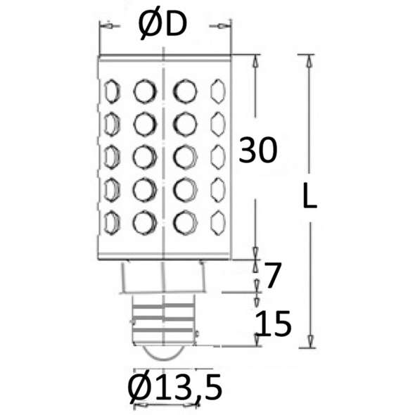 Lampadina LED SMD E14 - 12/24 V - 20 W