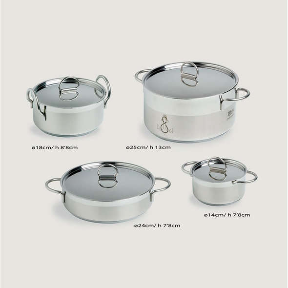 MB Batteria Pentole Acciaio Inox 7 pz.	