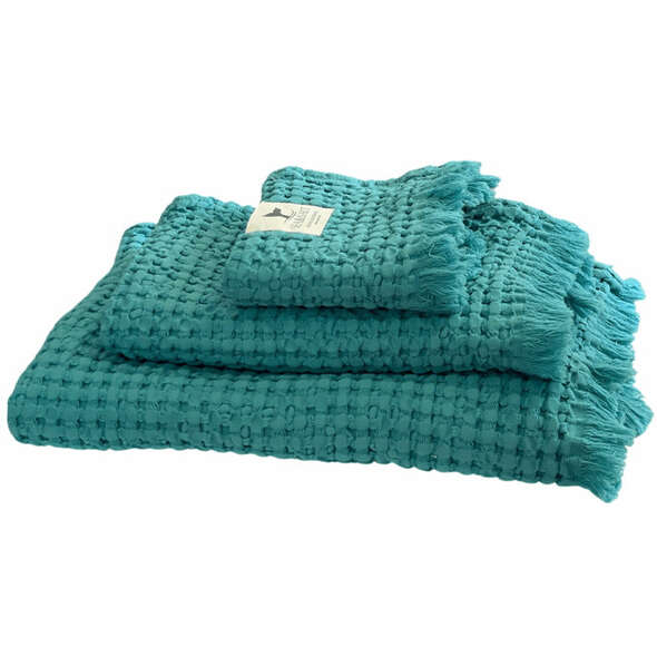 MB set 3 Asciugamani Nido D’ape Sea & Salt - Turchese