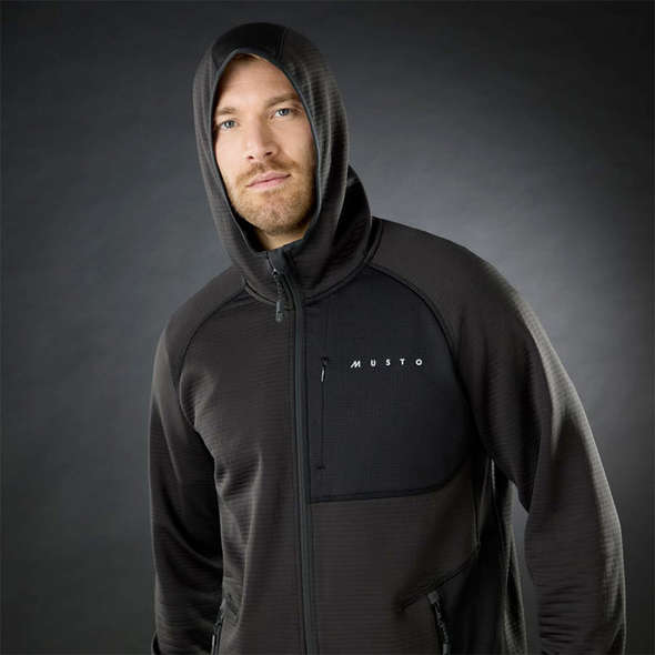 Musto Giacca termica in Pile EVO con cappuccio - Nero