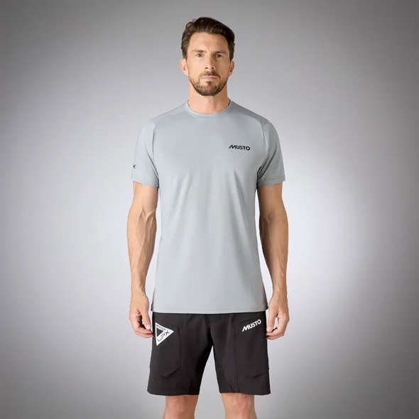 Musto T-Shirt Uomo LPX Cooling UV Manica Corta - Grigio Melang