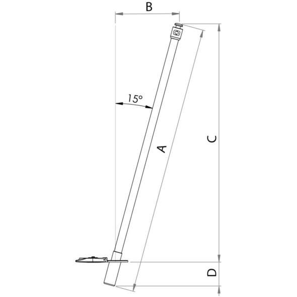 Palo tendalino flessibile sistema Mickey 137cm