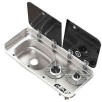 Piano Cottura con Lavello 2 fuochi lavello a SX