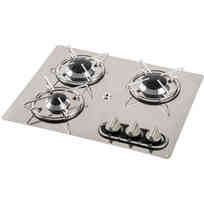 Piano cottura inox ad incasso - 3 fuochi