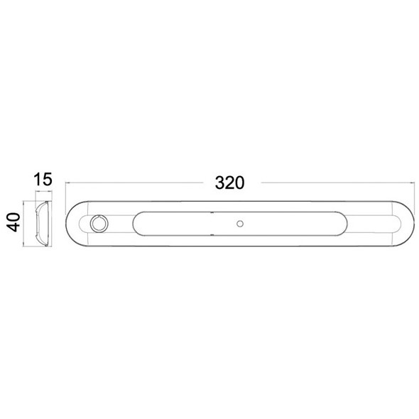 Plafoniera LED da Appoggio Stagna con interruttore 310 mm - Bianca