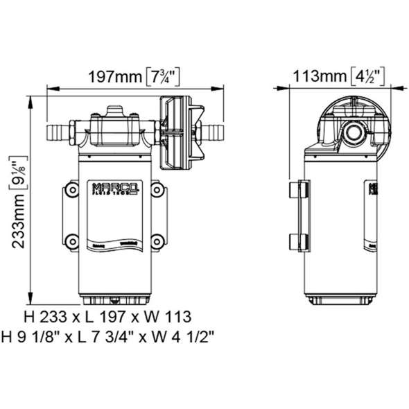 Pompa Marco trasferimento acqua UP12/LP 26 l/min - 12V