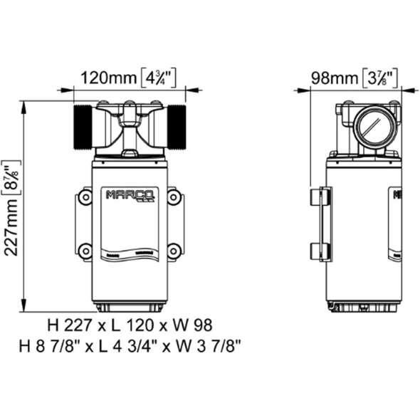 Pompa Marco UP1-TB Pompa con girante in gomma 133 l/min 12V