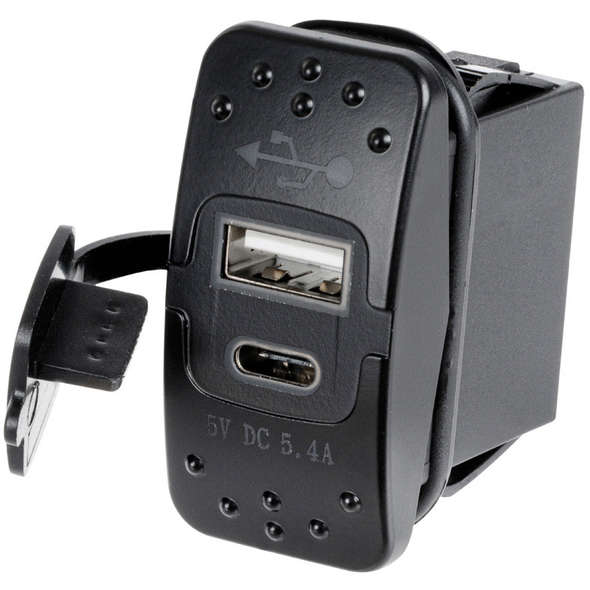 Presa di corrente con USB-A e USB-C