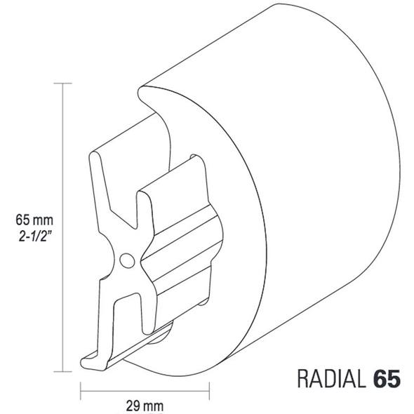 Radial Bottazzo in PVC Bianco mm. 65 x 16 mt.