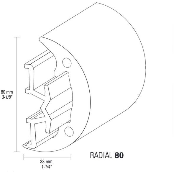 Radial Bottazzo in PVC Grigio mm. 80 x 16 mt.