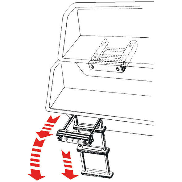Scaletta Inox a scomparsa con slitta - 4 gradini