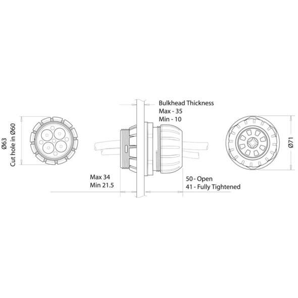 Scanstrut Passaparatia 10 cavi x max 7 mm