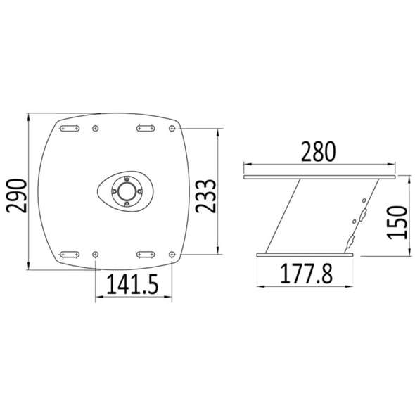 Scanstrut Power Tower in alluminio 150 mm - Bianco