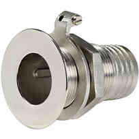 Scarico a Mare Inox con anello di massa e portagomma - 1"1/4 x 39 mm