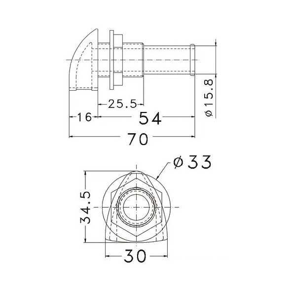 Sfiato carburante in Nylon - 16 mm