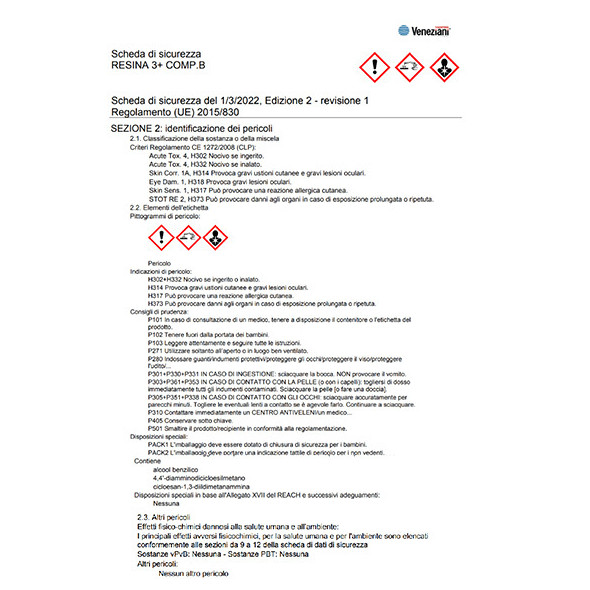 Sistema Epossidico Veneziani Wood Line Resina 3+ A+B lt 1,5