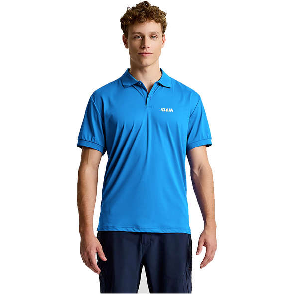 Slam Polo elasticizzata tecnica Evo ss - Azzurro