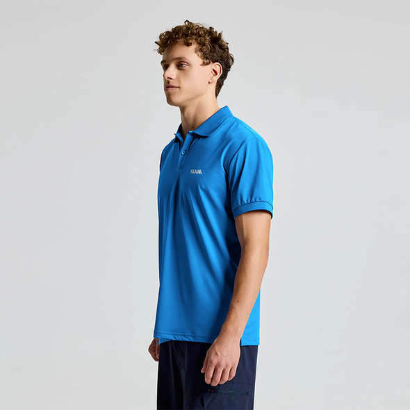 Slam Polo elasticizzata tecnica Evo ss - Azzurro
