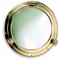Specchio Oblò apribile in ottone lucido con  Ø165
