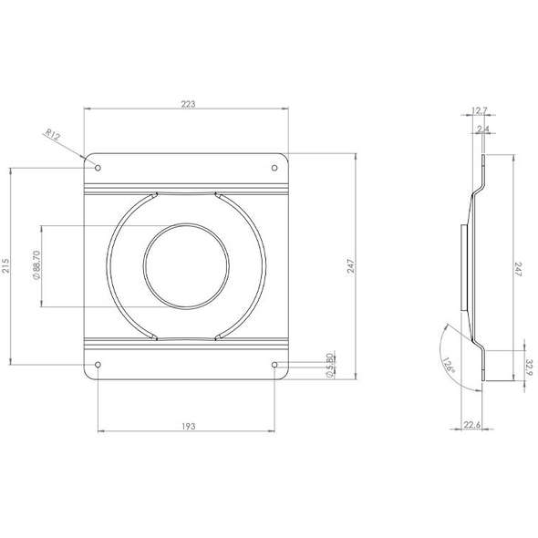 Supporto sedile telescopico Inox 54-72