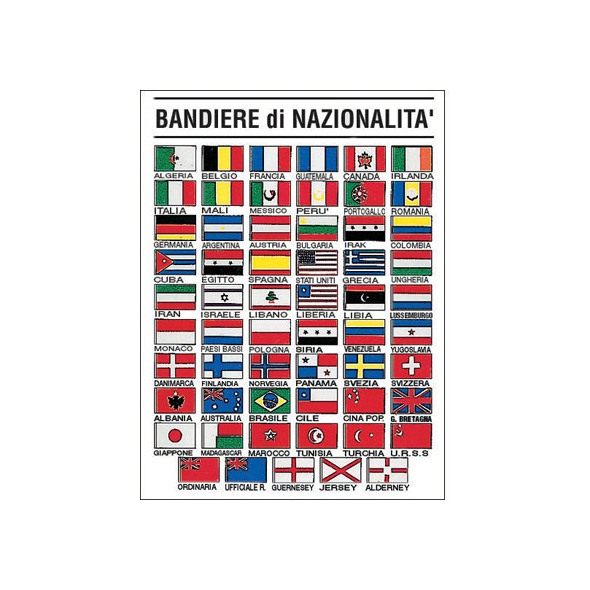 Tabella adesiva “Bandiere nazionalità” 16 x 24 cm