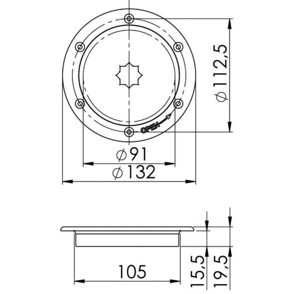 Tappo ispezione Inox 105 mm.