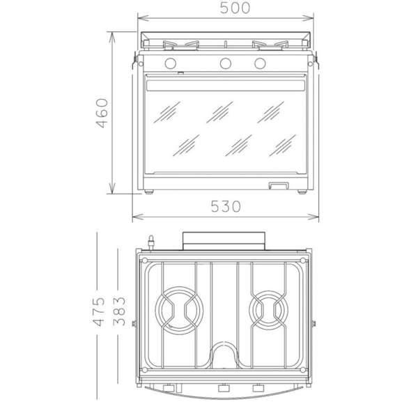 Techimpex Cucina Marinertwo 2 fuochi con forno