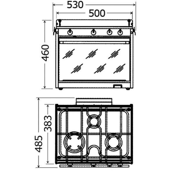 Techimpex Cucina Topline 3 fuochi con forno