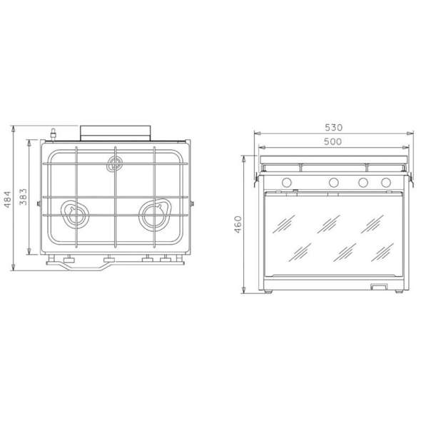 Techimpex Cucina XL2 2 fuochi con forno