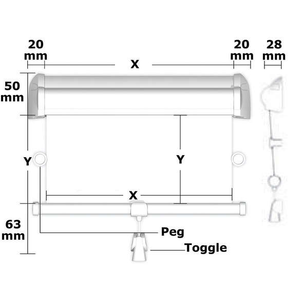 Tenda a rullo HatchShade 556x600 mm W - Bianca