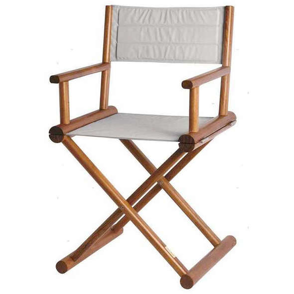 vSedia pieghevole regista MB in teak - Grigio