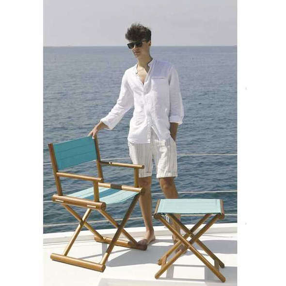 vSedia pieghevole regista MB in teak - Grigio