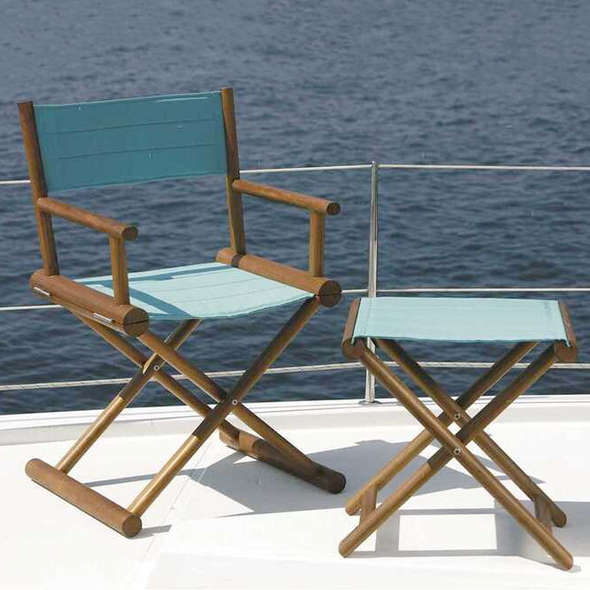 vSedia pieghevole regista MB in teak - Grigio