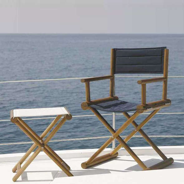 vSedia pieghevole regista MB in teak - Grigio