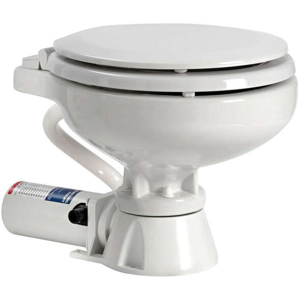 WC elettrico barca 12 Volt sedile laccato Bianco